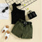Girls Summer Dress Shorts Two-Piece Set